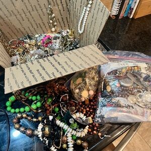 3 LBS Vintage to Now Wear Craft Scrap Repair Junk Drawer Jewelry Lot